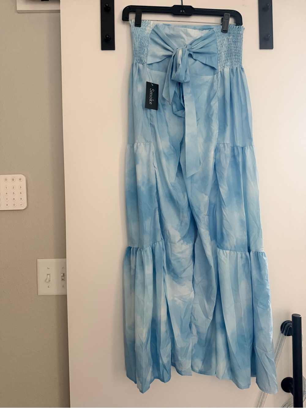 Baby blue tie-dye wide-leg pants - Picture 2 of 5